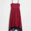 Stripe Handkerchief Midi Dress