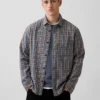 Sunwashed Twill Relaxed Plaid Shirt