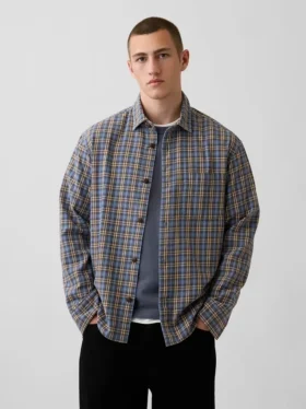 Sunwashed Twill Relaxed Plaid Shirt