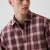 Sunwashed Twill Relaxed Plaid Shirt