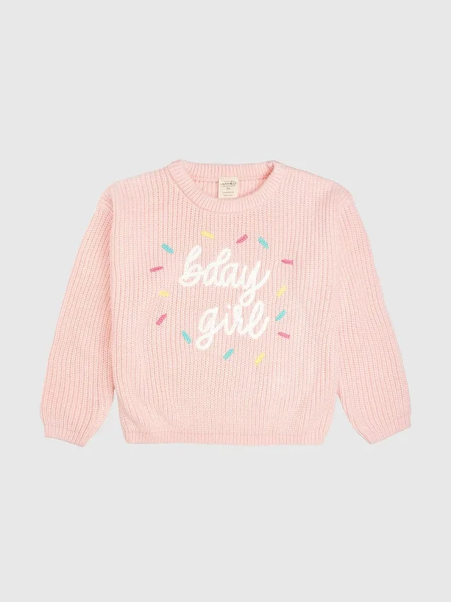 Sweet Wink Birthday Girl Sprinkle Knit Sweater
