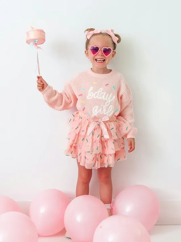 Sweet Wink Birthday Girl Sprinkle Knit Sweater