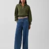 Textured Cotton Oversized Half-Zip Pullover