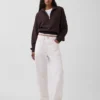 Textured Cotton Oversized Half-Zip Pullover