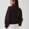 Textured Cotton Oversized Half-Zip Pullover