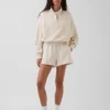 Textured Cotton Oversized Half-Zip Pullover