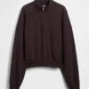 Textured Cotton Oversized Half-Zip Pullover