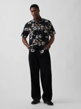 Textured Linen-Cotton Shirt