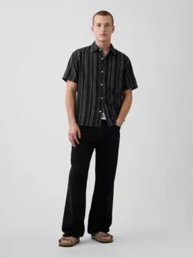 Textured Linen-Cotton Shirt