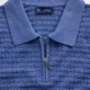Textured Zip Polo Sweater Shirt