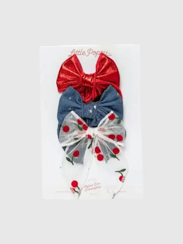 The Cherry Bow Clip Set