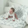 The Gilded Bird Spring Toile Bamboo Baby Blanket