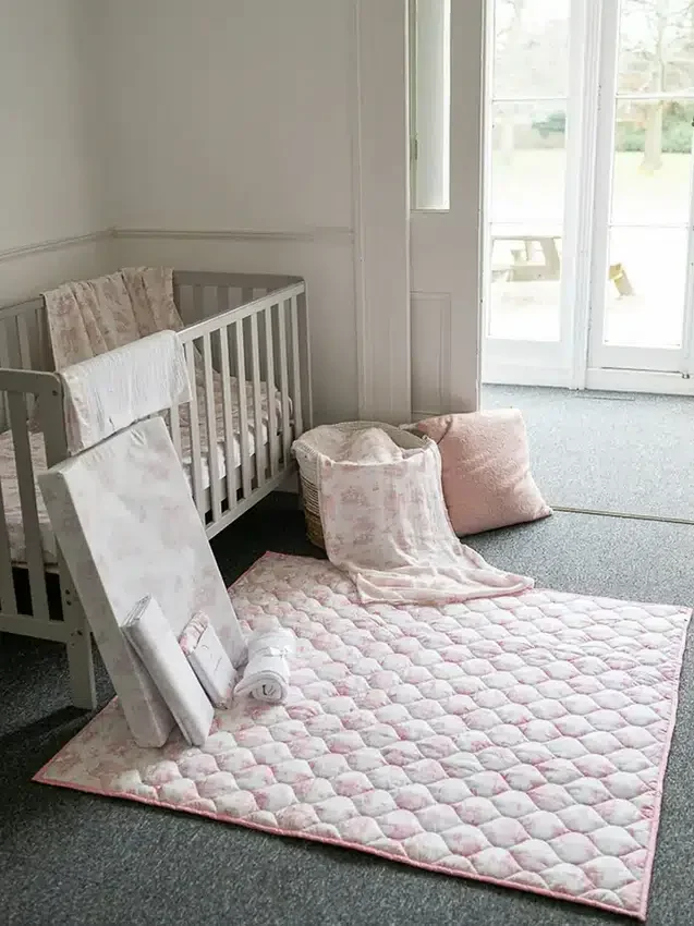 The Gilded Bird Spring Toile Quilted Playmat