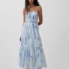 Tiered Tie-Back Maxi Dress