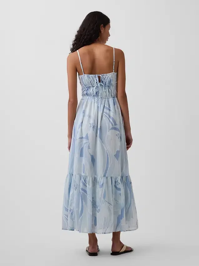 Tiered Tie-Back Maxi Dress