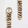 Tiger Print Calf Hair Belt