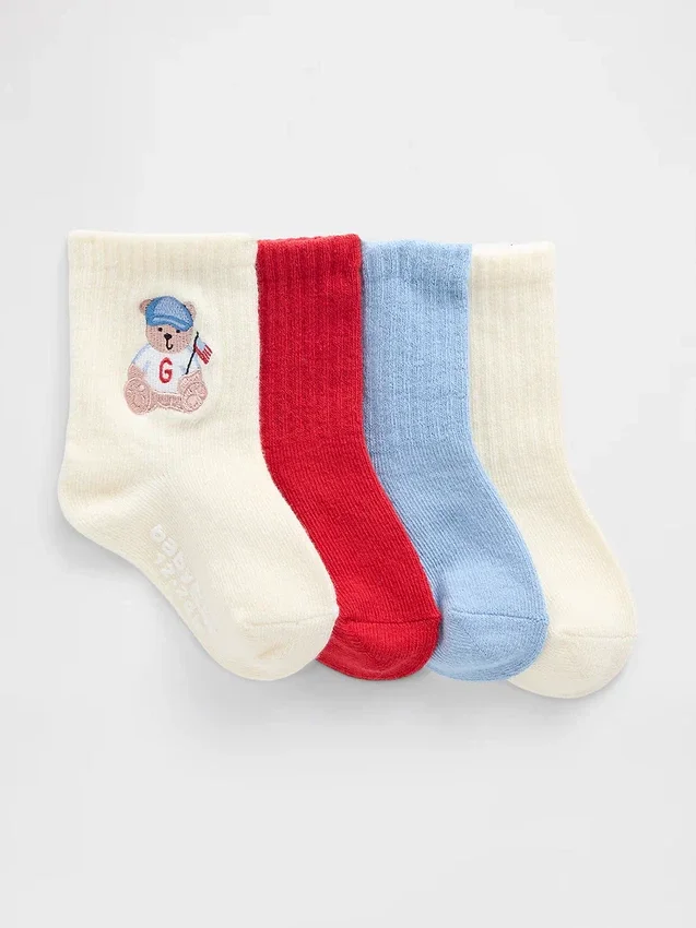 Toddler Brannan Bear Americana Crew Socks (4-Pack)