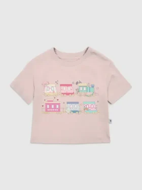 Toddler Colorful Train Graphic T-Shirt