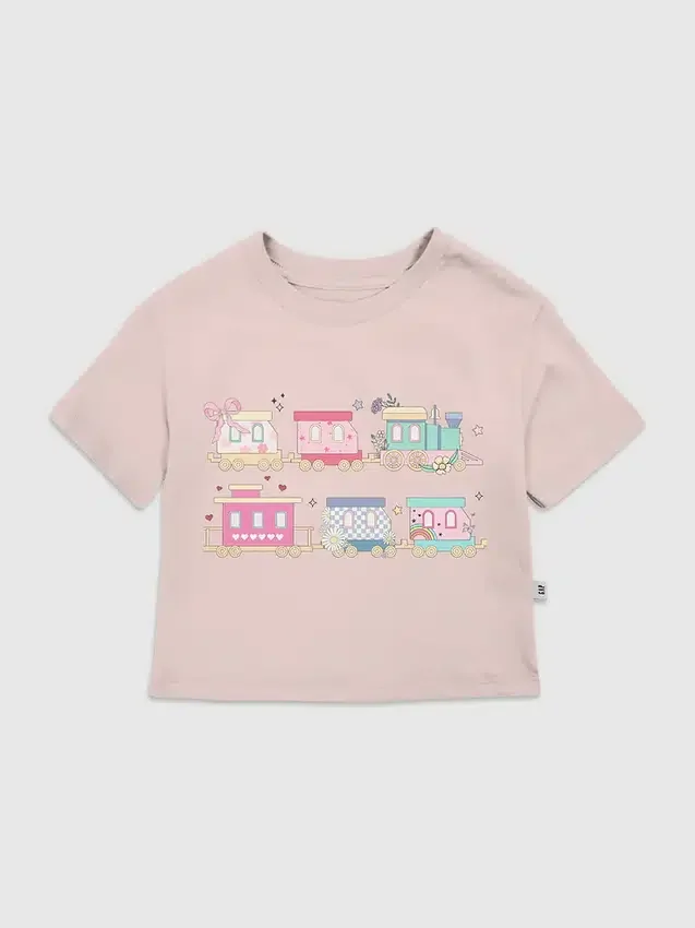 Toddler Colorful Train Graphic T-Shirt