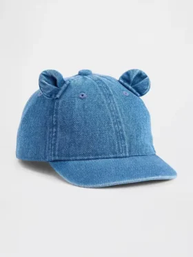 Toddler Denim Bear Baseball Hat