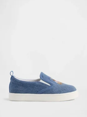Toddler Denim Brannan Bear Slip-On Sneakers