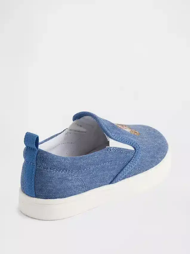 Toddler Denim Brannan Bear Slip-On Sneakers