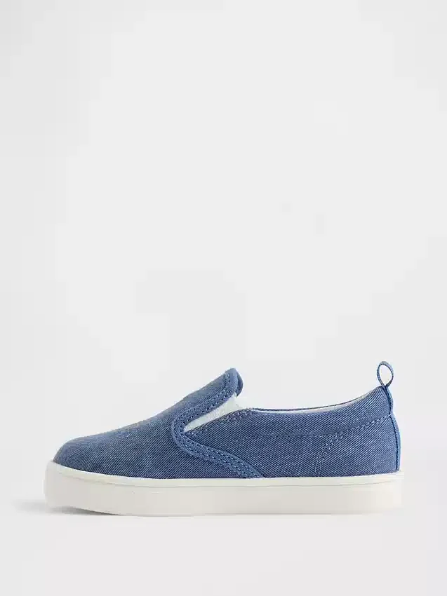 Toddler Denim Brannan Bear Slip-On Sneakers