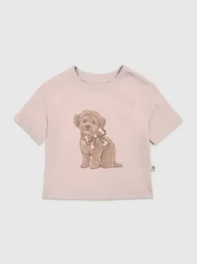 Toddler Doggie Bow Graphic T-Shirt