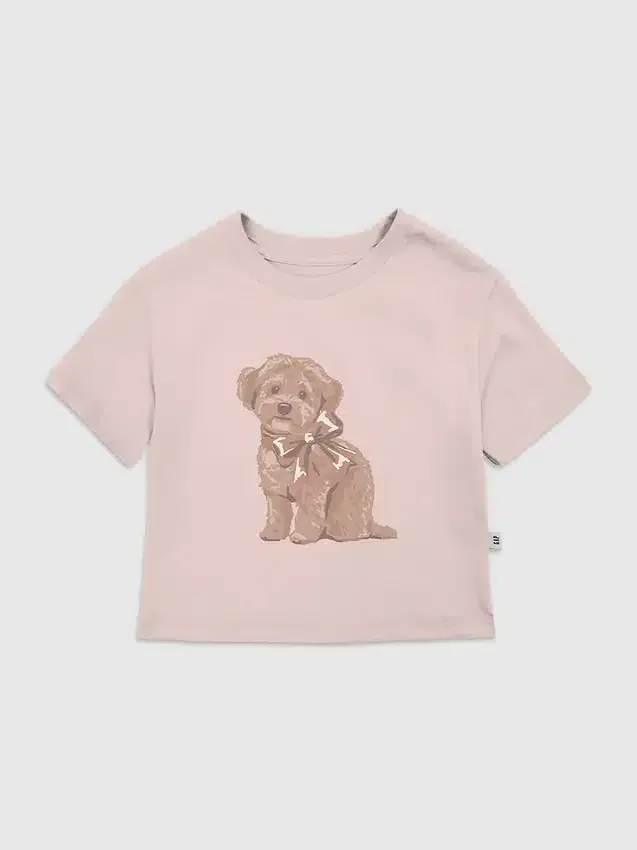 Toddler Doggie Bow Graphic T-Shirt