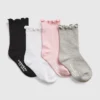 Toddler Lettuce Trim Crew Socks (4-Pack)