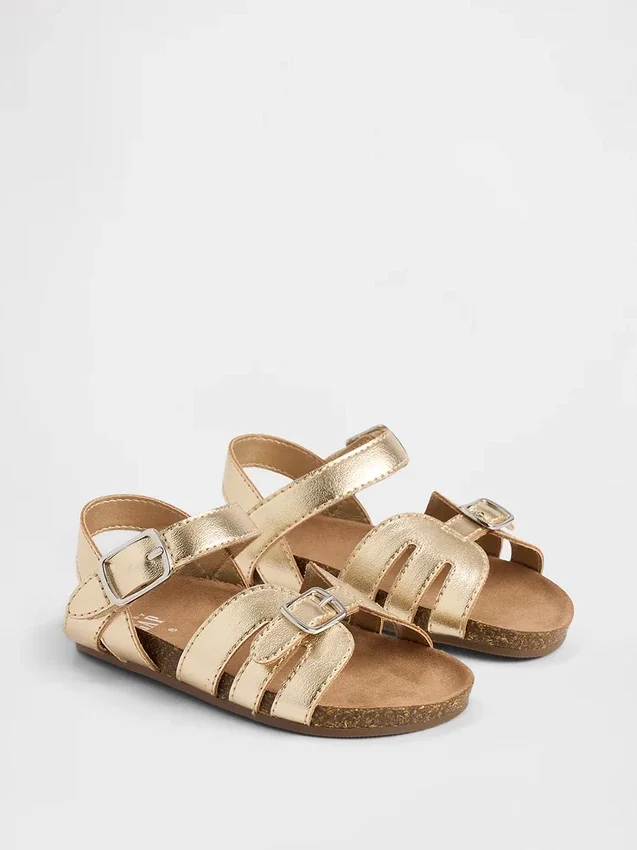 Toddler Metallic Strap Sandals
