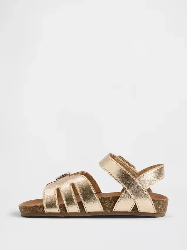 Toddler Metallic Strap Sandals