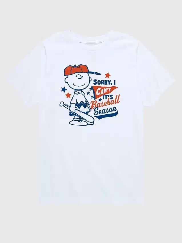 Toddler Peanuts Charlie Brown Sorry I Cant Baseball Season Short Sleeve Tee