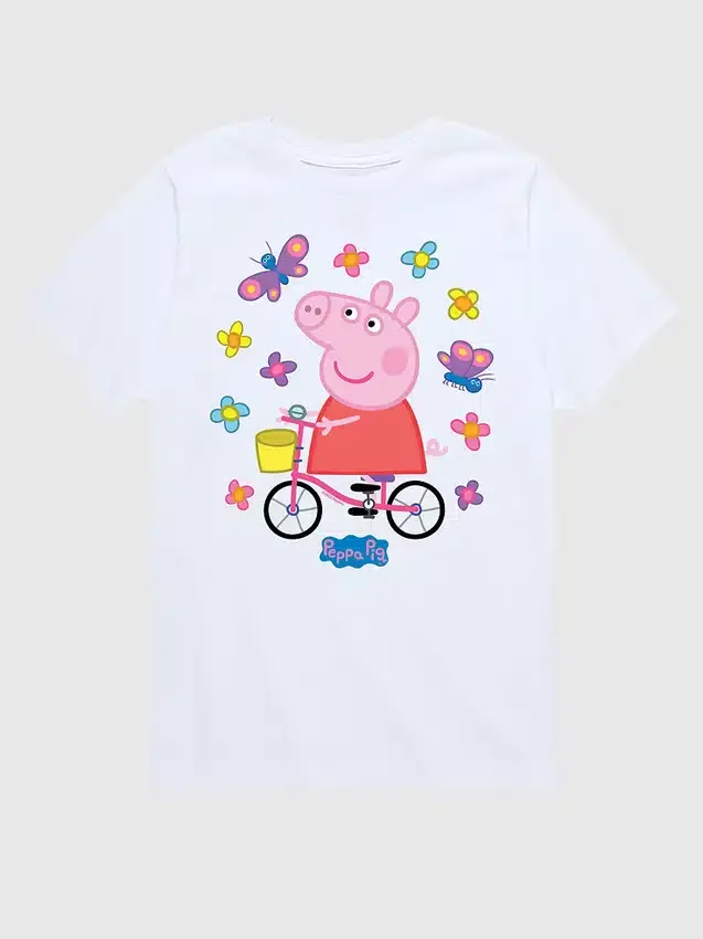 Toddler Peppa Pig Bike Butterflies Short Sleeve T-Shirt