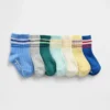 Toddler Stripe Quarter Crew Socks (7-Pack)
