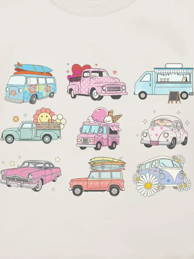 Toddler Trucks and Cars Graphic T-Shirt