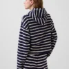Towel Terry Oversized Stripe Zip Hoodie