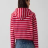 Towel Terry Oversized Stripe Zip Hoodie