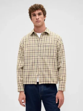 Twill Straight-Hem Shirt