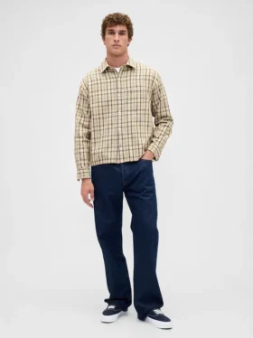 Twill Straight-Hem Shirt