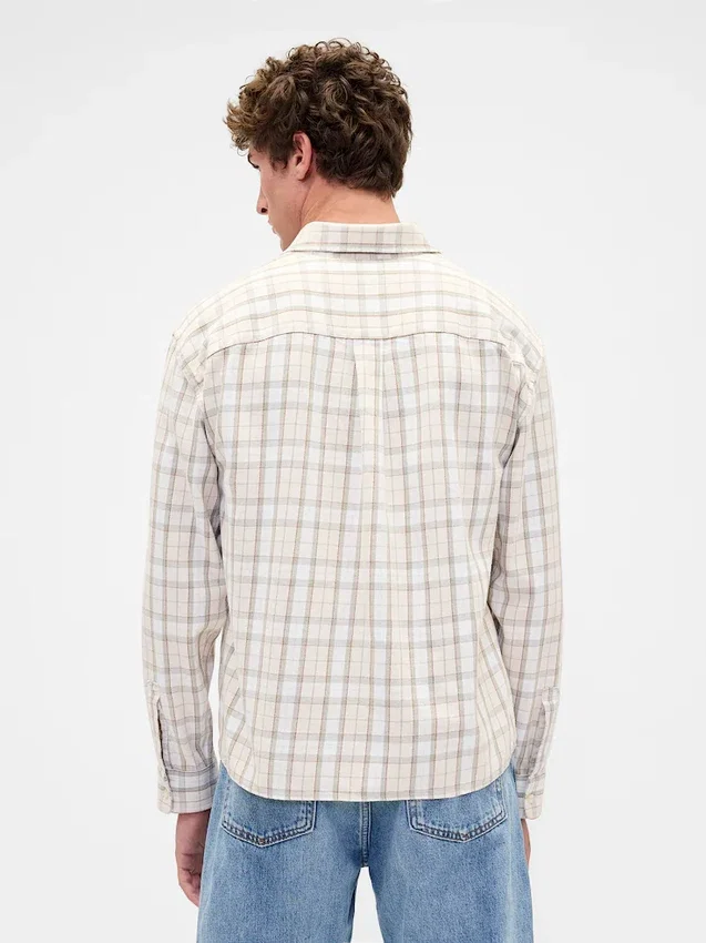 Twill Straight-Hem Shirt