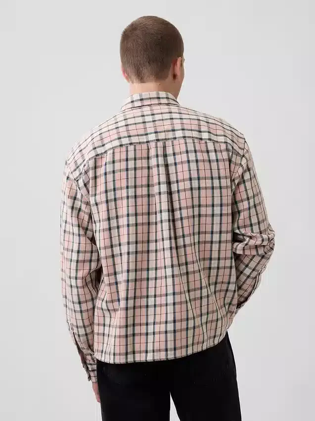 Twill Straight-Hem Shirt