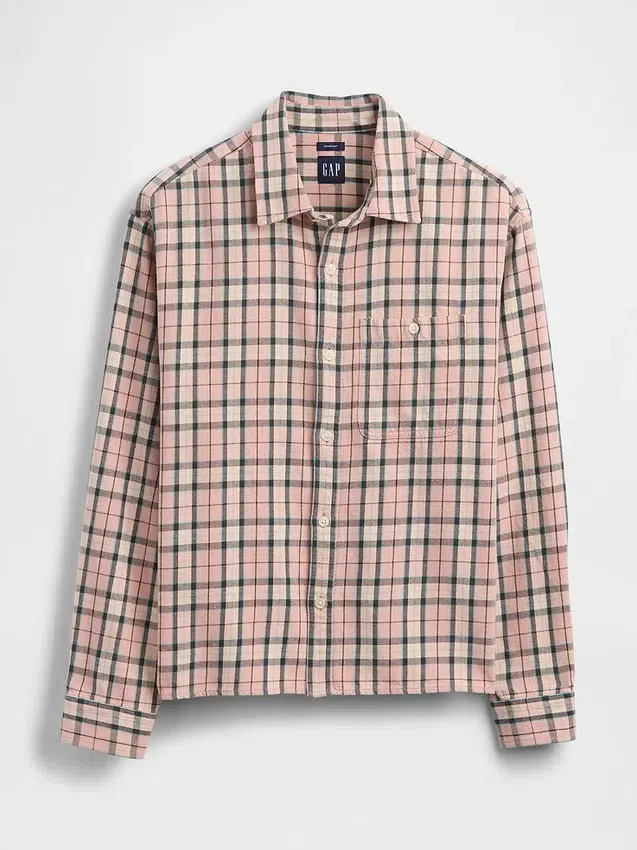 Twill Straight-Hem Shirt