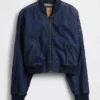 Ultrasoft Denim Bomber Jacket