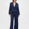 Ultrasoft Denim Crop Trench Jacket