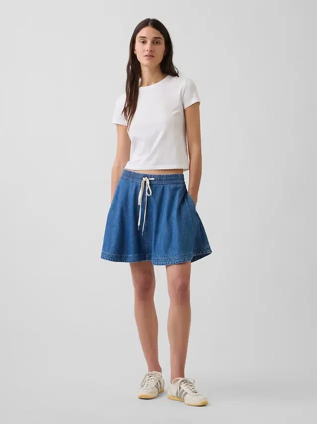 Ultrasoft Denim Easy Mini Skirt