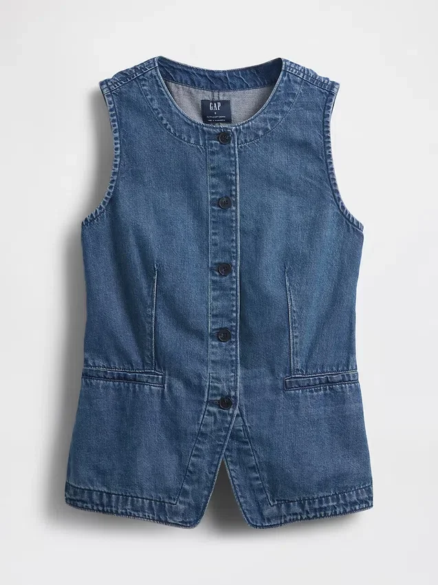 Ultrasoft Denim Longline Vest