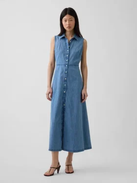 Ultrasoft Denim Maxi Shirtdress