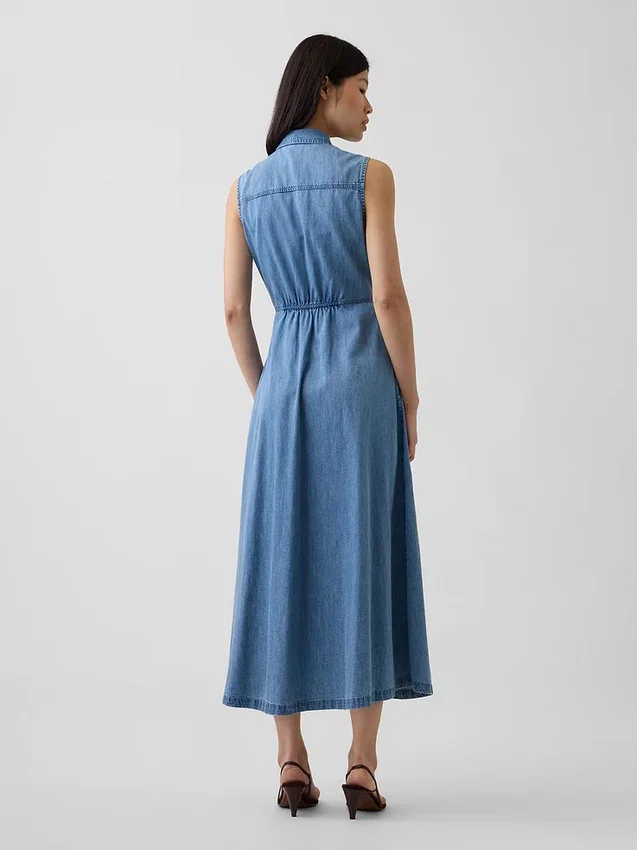 Ultrasoft Denim Maxi Shirtdress