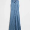 Ultrasoft Denim Maxi Shirtdress